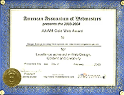 American Association of Webmasters Award