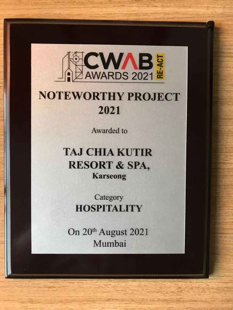 CWAB Awards 2021 Best Noteworthy Project for Taj Chia Kutir Resort & Spa