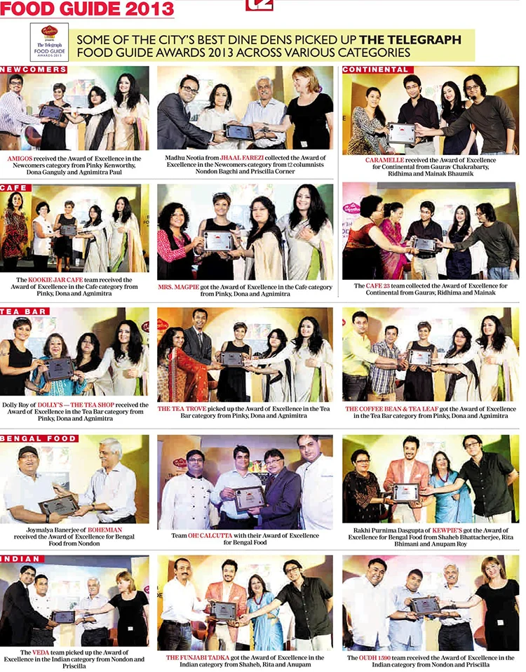 Food Guide Awards 2013 across various categories