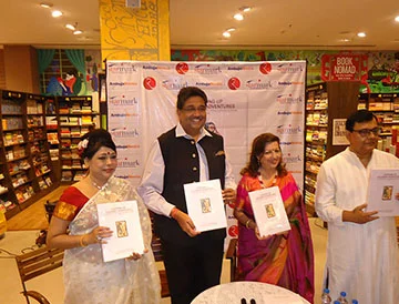 Chairman Mr. Harshavardhan Neotia, Mr. Jayabrato Chatterjee, Ms. Rita Bhimani and Chef Sanchayita Bhattacharya Alam at the book launch of ‘Cooking up Culinary Adventures’, presented by the Ambuja Neotia group