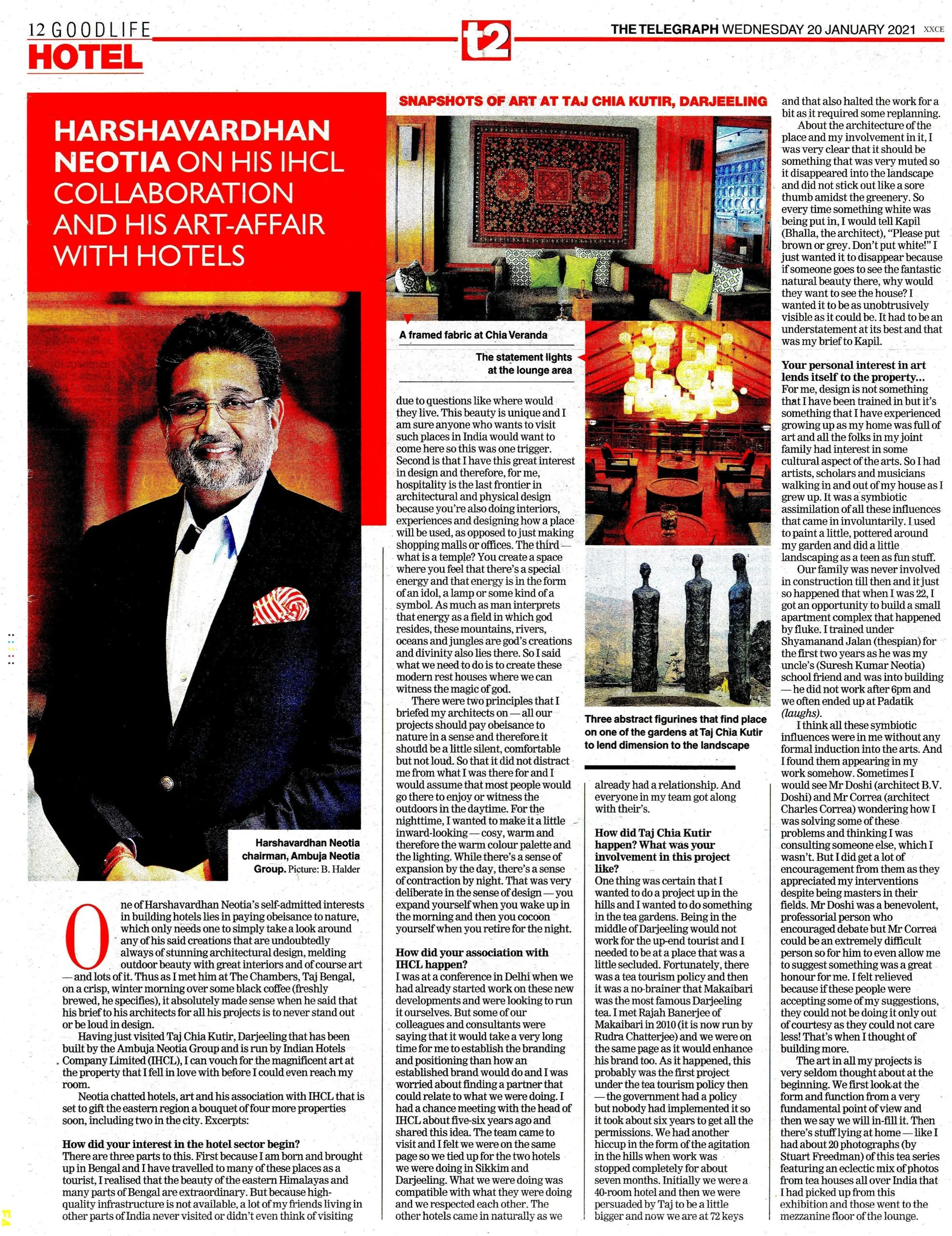 Harshvardhan Neotia on his IHCL collaboration and his art-affiar with hotels – The Telegraph
