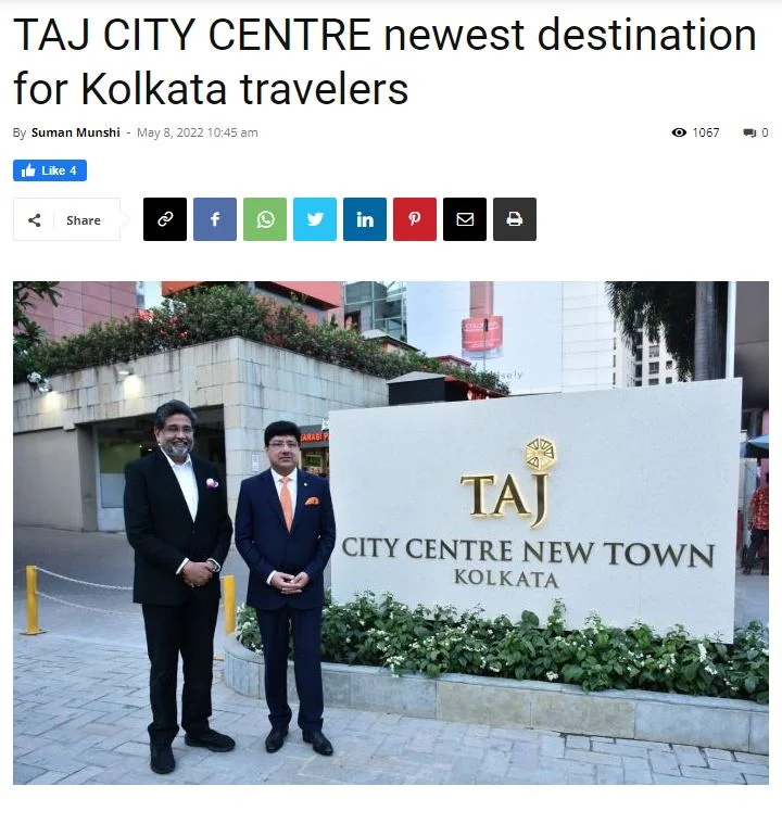 TAJ CITY CENTRE newest destination for Kolkata travelers