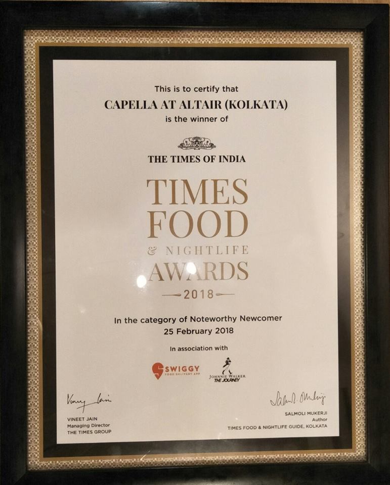 Times Food & Nightlife Awards 2018 Noteorthy Newcomer